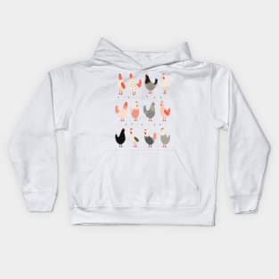 Farmyard Flock: Cute Chicken Crewneck Kids Hoodie